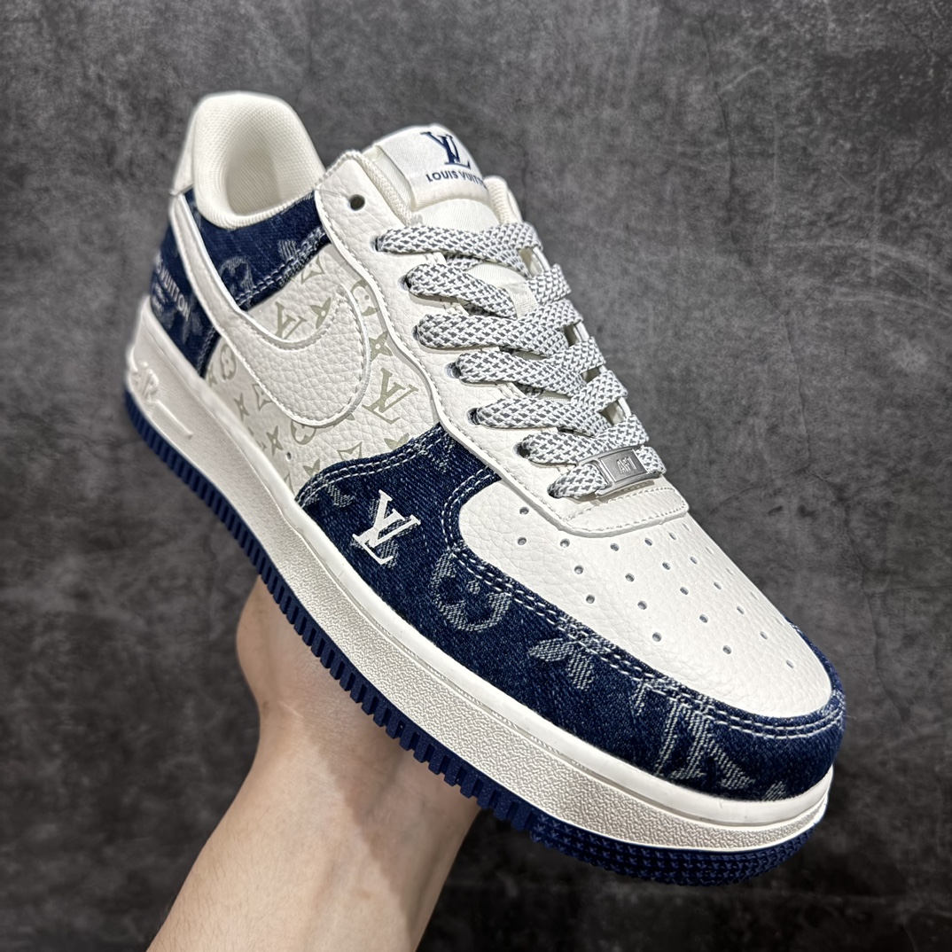 海外限量发售！公司级NIkeAirForce107Low“LV联名--荧光蓝牛仔”空军一号中帮运动鞋休闲