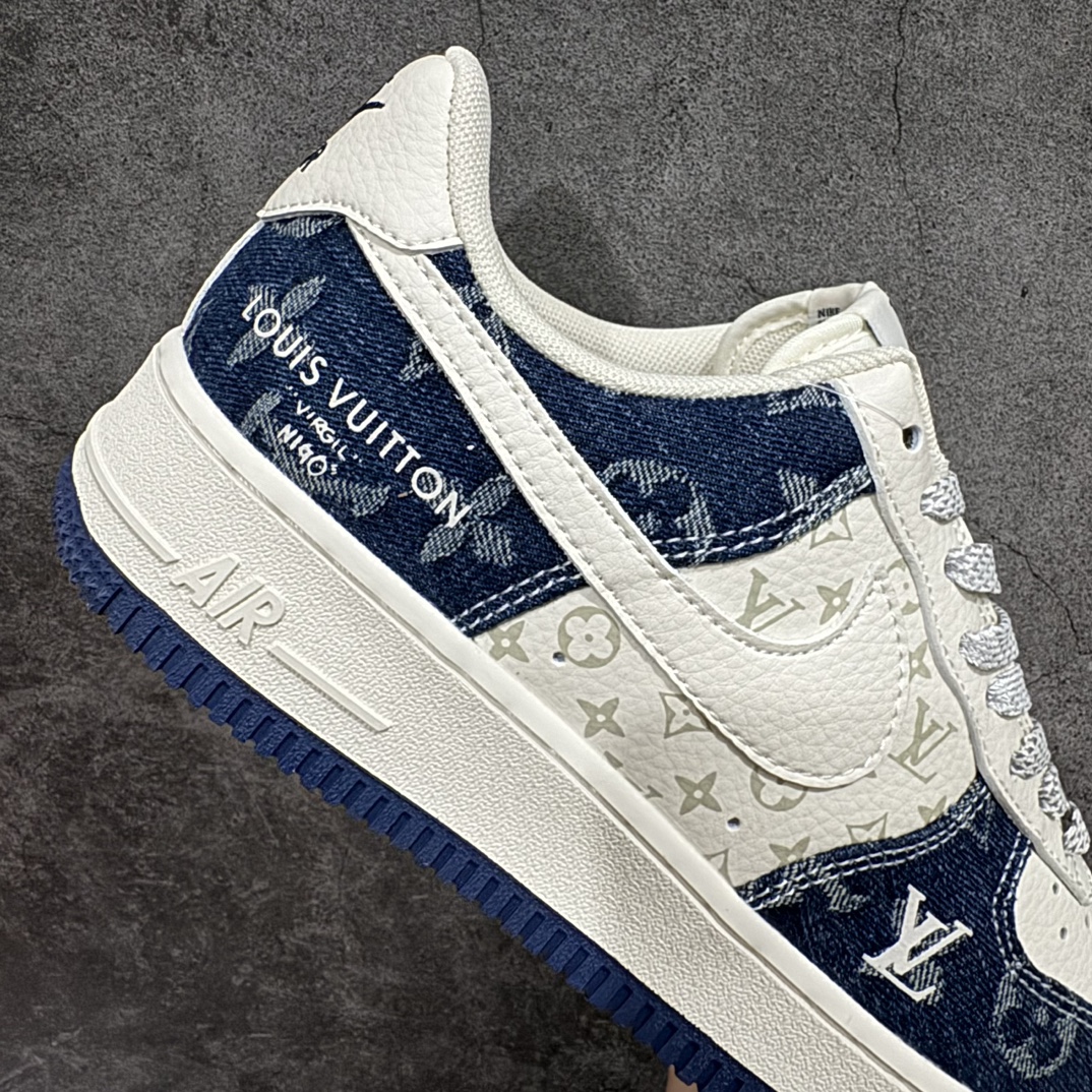 海外限量发售！公司级NIkeAirForce107Low“LV联名--荧光蓝牛仔”空军一号中帮运动鞋休闲