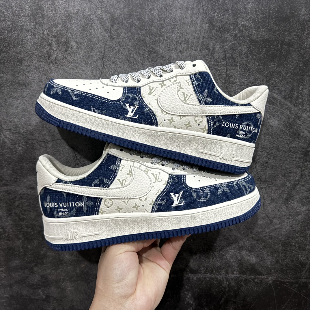 海外限量发售！公司级NIkeAirForce107Low“LV联名--荧光蓝牛仔”空军一号中帮运动鞋休闲