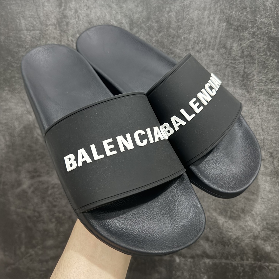 原厂版巴黎世家Balenciga一字拖鞋系列黑白色顶级版本区别广货低版本随意搭配可涉水冲浪夏季去哪里都可