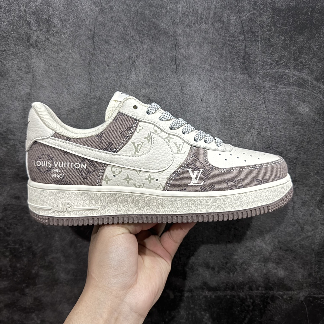 公司级海外限量发售NIkeAirForce107Low“LV联名--荧光灰牛仔”空军一号中帮运动鞋休闲鞋