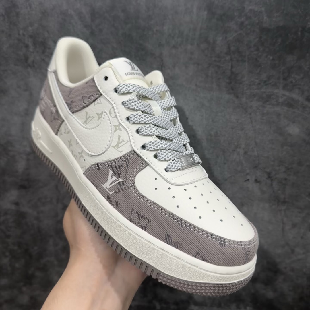 公司级海外限量发售NIkeAirForce107Low“LV联名--荧光灰牛仔”空军一号中帮运动鞋休闲鞋