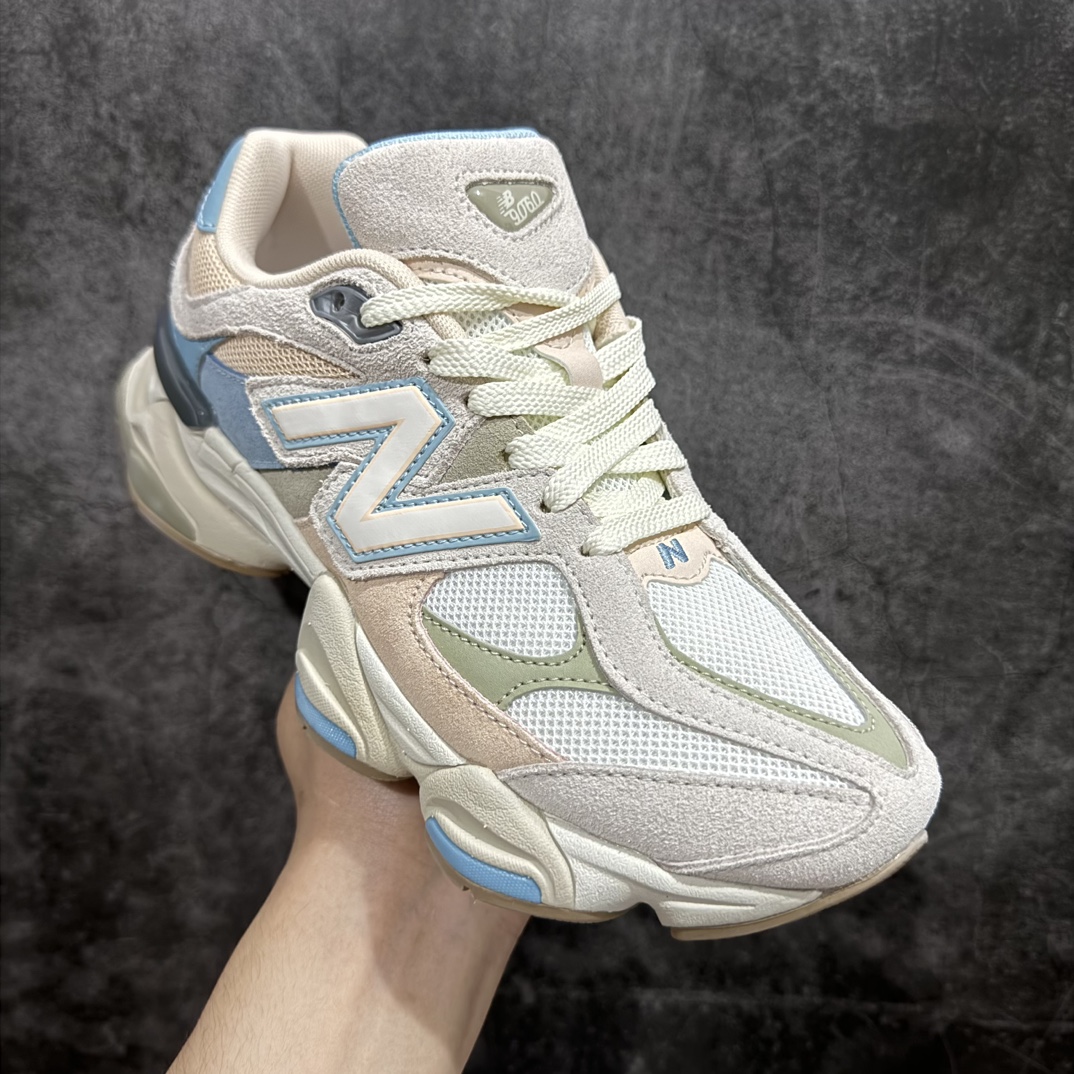 图片[3]-【纯原版】 New Balance NB9060 联名款 复古休闲运动慢跑鞋 白粉绿色 GC9060JFn 全套原楦原纸板原厂数据开发 进口三明治网面 原装进口翻毛皮料正确绒感卡色 正确中底拉帮中底网布细节 原厂标裁 带紫光防伪 定制后跟透明水晶模块 冲裁组合 大底贴合程度胶水上色把控完美 整洁度挑战全网艺术家 多道序QC把关品质完善 匠心打造 耗时两个月开发完成 工艺极其复杂难度可想而知 新开独立私模大底 全网唯一正确六层组合大底 高端零售专供产物Size：36 37 37.5 38 38.5 39 40 40.5 41 42 42.5 43 44 45 46.5 编码：JP270300-莆田鞋批发中心