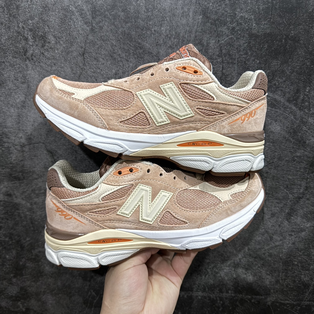 总裁版本SizexNewBalanceM990SZ3新百伦NB990V3第三代总统复古慢跑鞋联名米褐色正