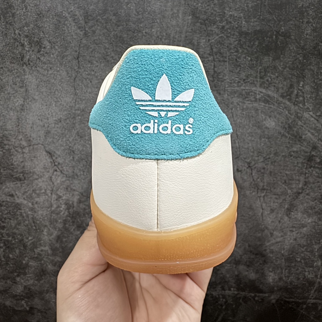 CS版本AdidasOriginalsGazelleIndoor防滑低帮T头德训鞋GZ复古系列白绿生胶色