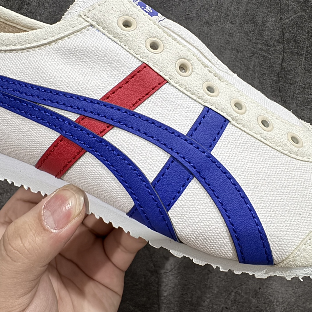 图片[4]-【PH纯原】Asics Onitsuka Tiger MEXICO 66 亚瑟士鬼冢虎复古经典板鞋 白蓝红色nn印尼厂Oem原单材料 除成型在PT外n其余全部客供材料 淘宝B级代购店铺内供💯n四联官方吊牌 乳胶组合鞋垫、羊皮纸质中底 不用宰手买专柜 这里满足你👊🏼 全新工厂开发 一线品质 全部原鞋一比一开发 Size：36-46 全码出货 编码：T1190200-莆田鞋批发中心