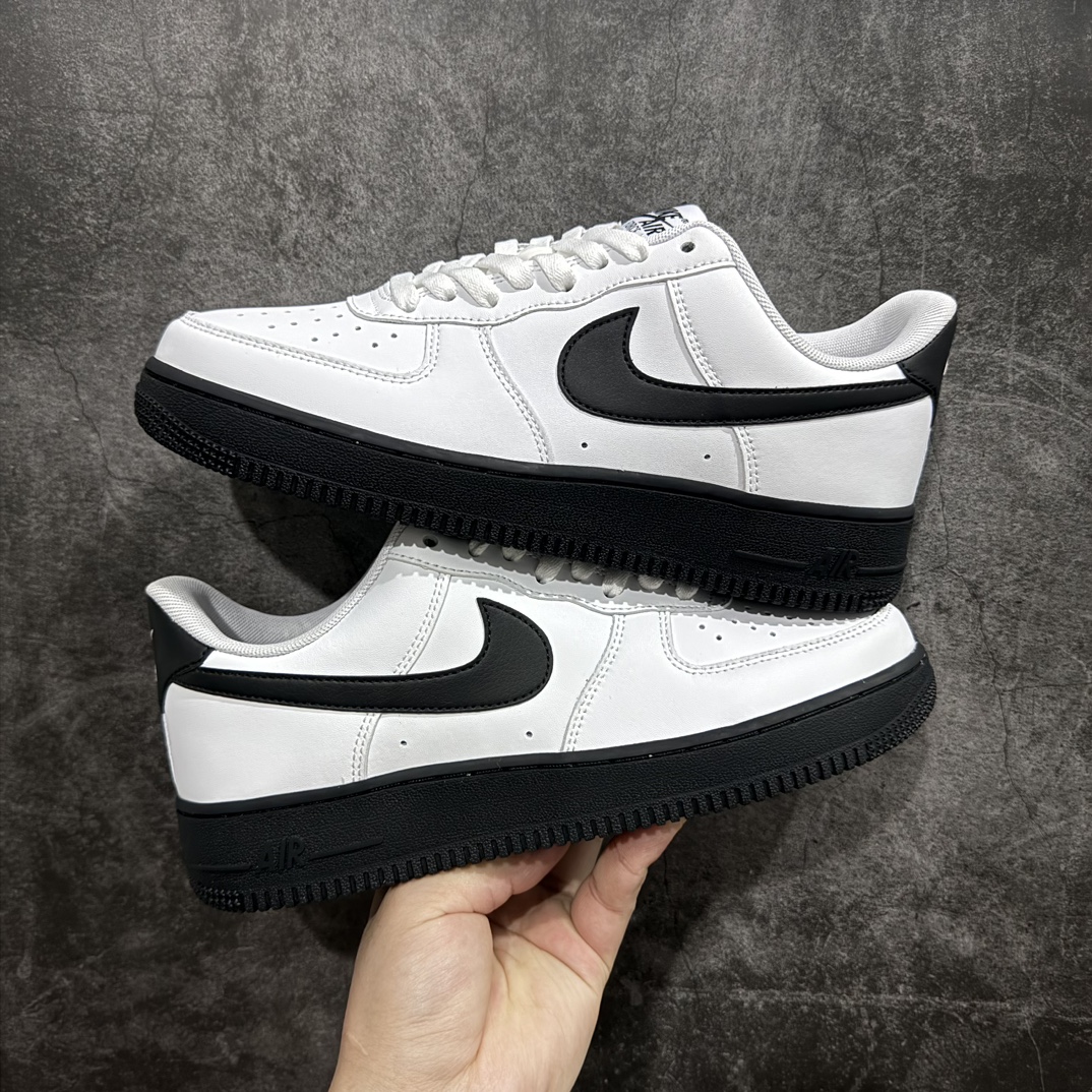 纯原版NikeAirForce1Low07白黑原楦头原纸板打造纯正低帮空军版型专注外贸渠道全掌内置蜂窝气