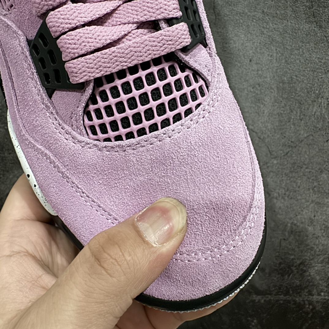 图片[5]-【原厂版】Air Jordan AJ4 WMNS \”Orchid\”n猛男粉 AQ9129-501 n全新升级改良 原鞋原楦原纸板同源开发 完美呈现乔4的版型 内侧正确双色网格 还原细节 原厂皮料 正确气垫颜色 正确网格工艺 正确拉帮工艺 全鞋原装材料制作 原档案原模具打造 支持全方位与正品对比  尺码：40 40.5 41 42 42.5 43 44 44.5 45 46 47.5 编码：X10380420-莆田鞋批发中心