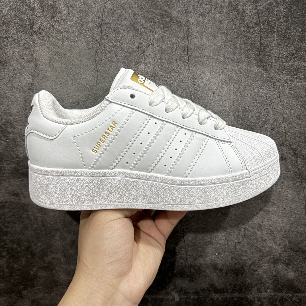 AdidasOriginalsSuperstarXLG白色金标贝壳头金尾厚底休闲板鞋23官方新款专柜同步