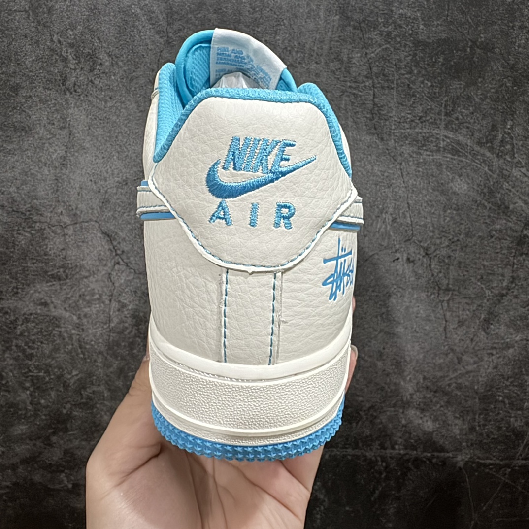 公司级海外限量发售StussyxNikeAirForce1Low斯图西联名米浅蓝反光空军一号低帮休闲板鞋