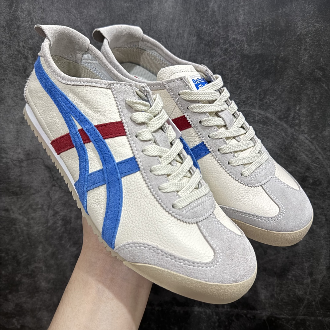 【PH纯原】Asics Onitsuka Tiger MEXICO 66 亚瑟士鬼冢虎复古经典板鞋 白蓝红色nn印尼厂Oem原单材料 除成型在PT外n其余全部客供材料 淘宝B级代购店铺内供💯n四联官方吊牌 乳胶组合鞋垫、羊皮纸质中底 不用宰手买专柜 这里满足你👊🏼 全新工厂开发 一线品质 全部原鞋一比一开发  货号：DL408-9001 Size：36-46 全码出货 编码：T1230250-鞋库