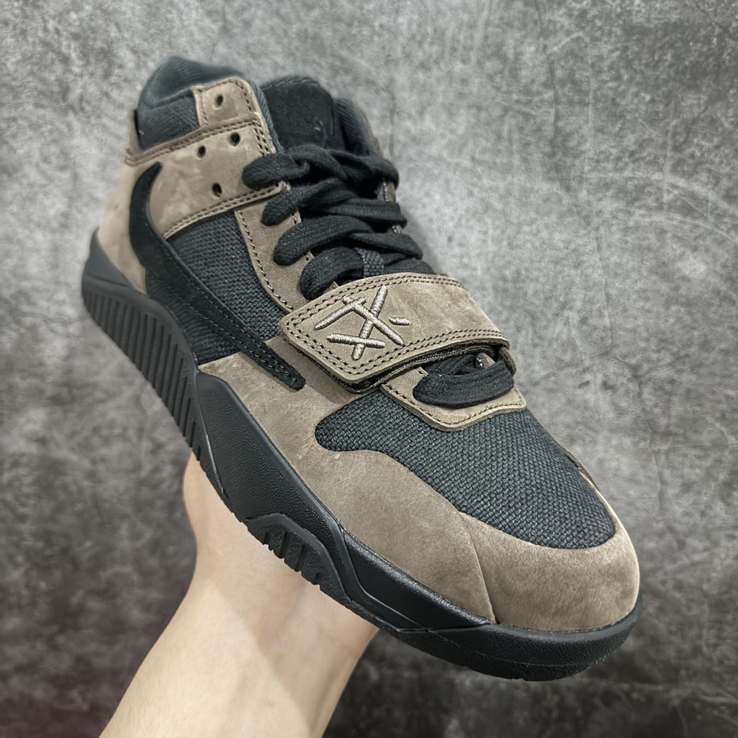 450 【PK纯原】Travis Scott x Jordan AJ Cut The Check TS倒钩联名魔术贴篮球鞋 黑棕 FZ8117-204