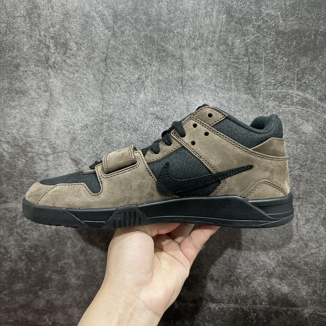 450 【PK纯原】Travis Scott x Jordan AJ Cut The Check TS倒钩联名魔术贴篮球鞋 黑棕 FZ8117-204