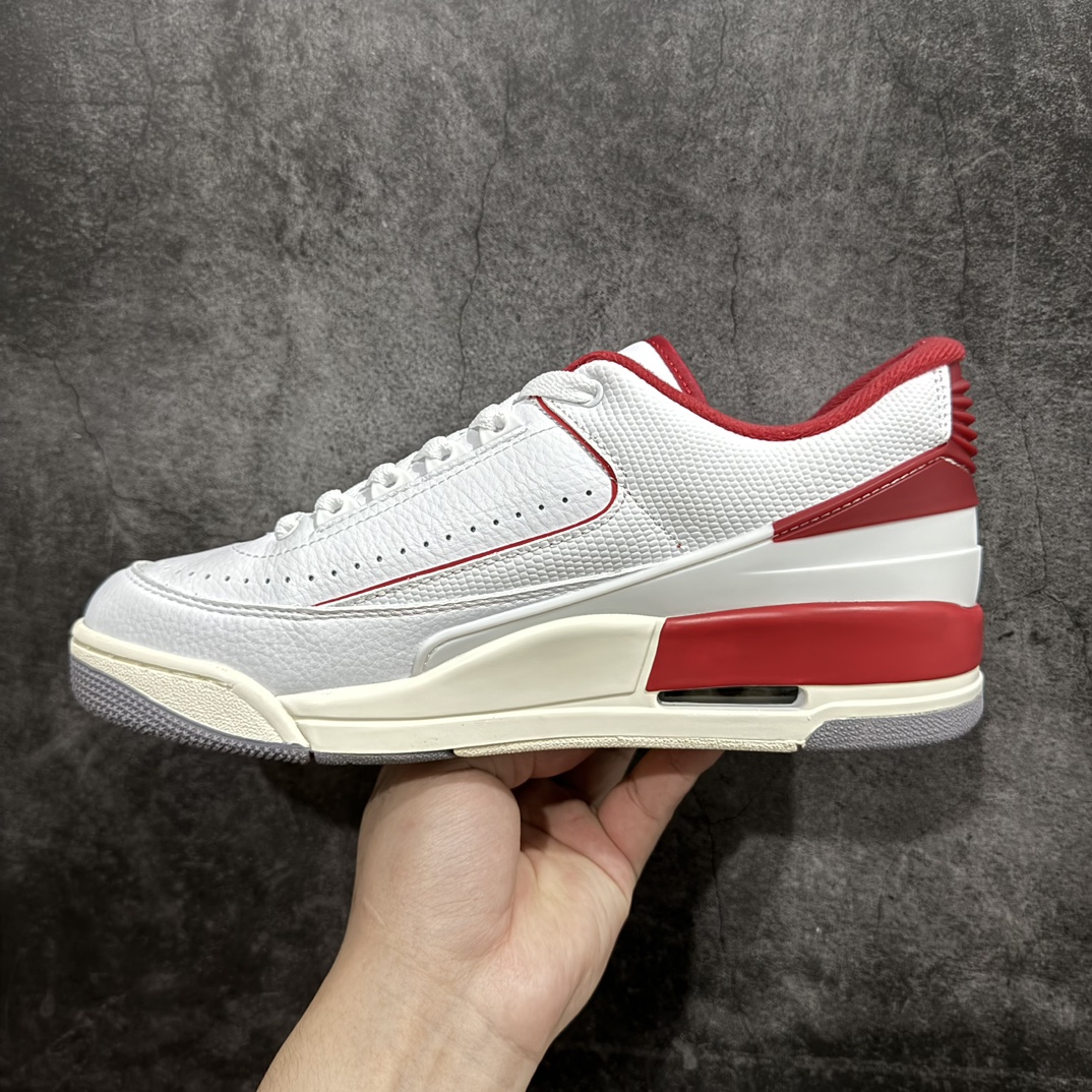 AirJordan2/3RetroAJ2/3乔2/3白红色低帮篮球鞋FD0383-161采用白色鞋面融合