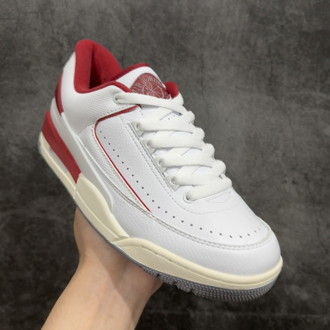 AirJordan2/3RetroAJ2/3乔2/3白红色低帮篮球鞋FD0383-161采用白色鞋面融合