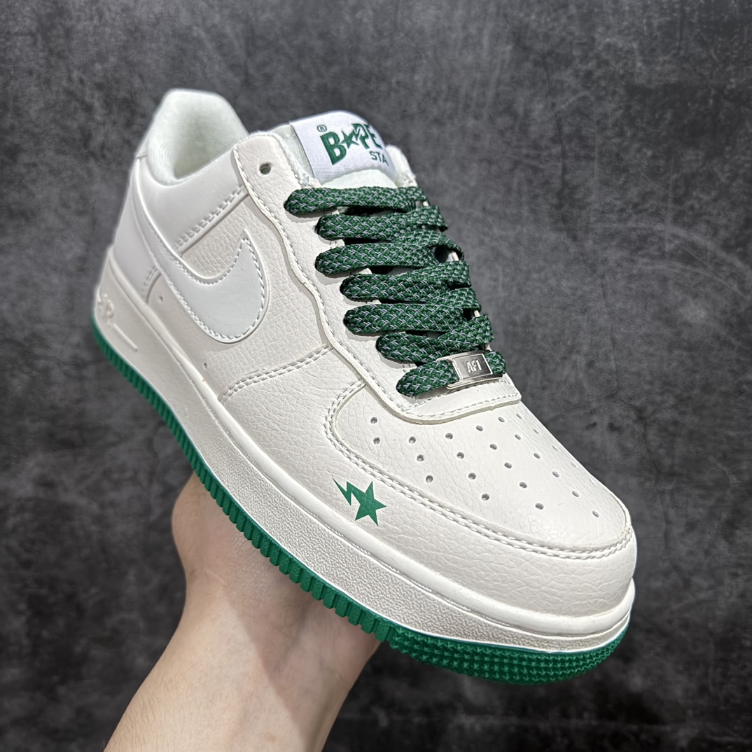 240 Nk Air Force 1'07 Low BAPE联名-米绿星星 空军一号低帮休闲板鞋 FG6688-102