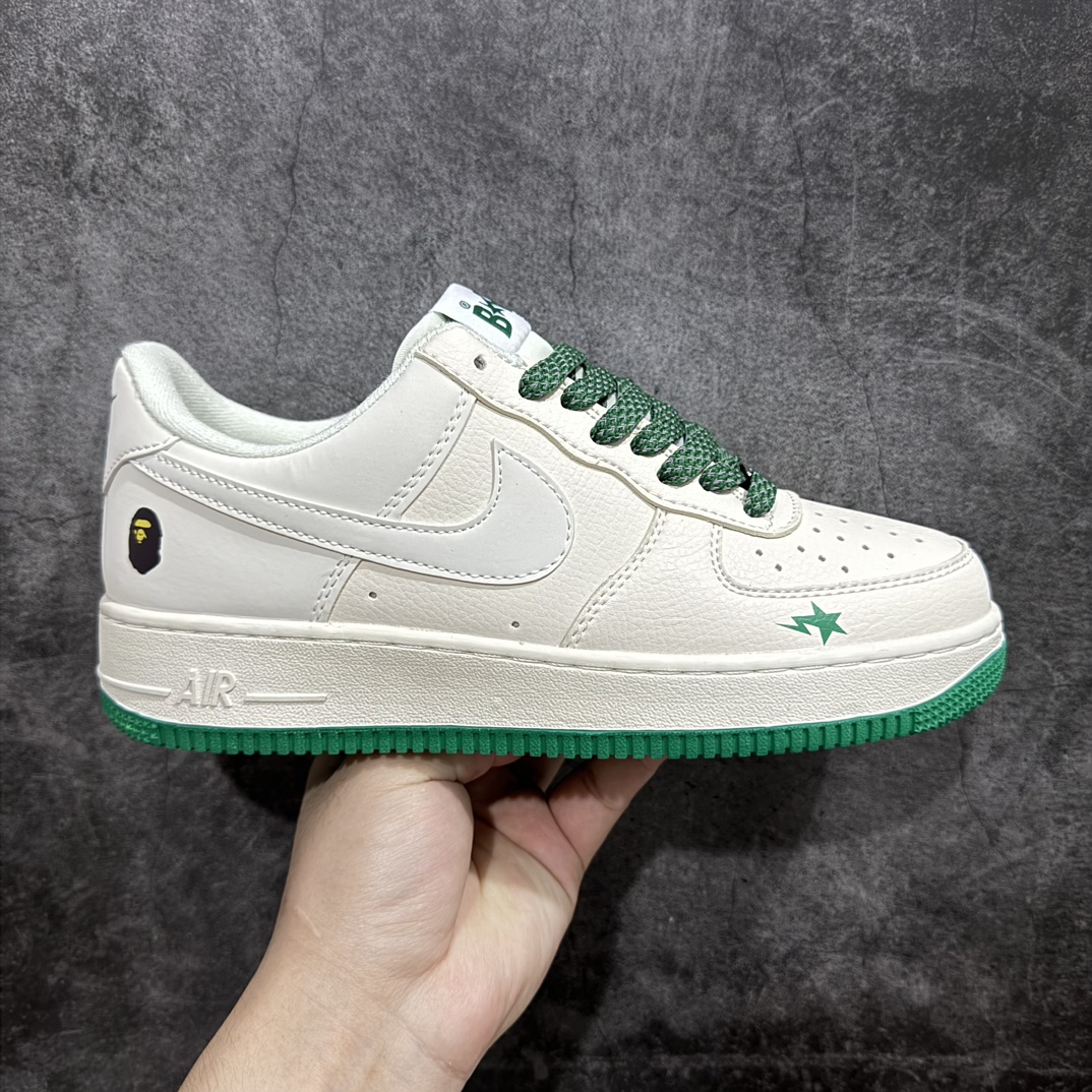 240 Nk Air Force 1'07 Low BAPE联名-米绿星星 空军一号低帮休闲板鞋 FG6688-102