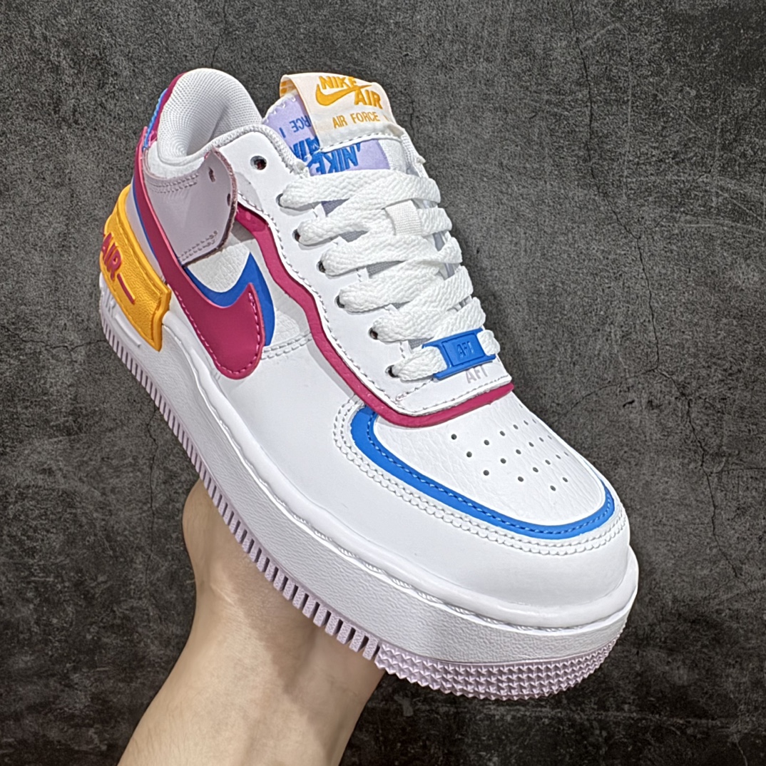 200 Nike Air Force 1 Shadow 轻量增高低帮百搭板鞋”拼接马卡龙” HF5064-100