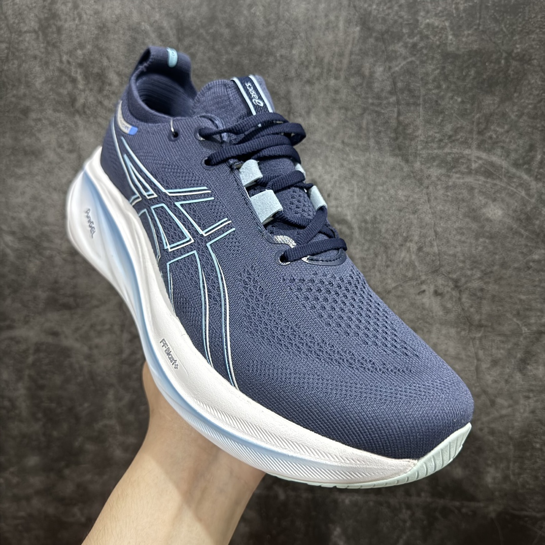 图片[3]-【纯原版本】ASICS Gel-NIMBUS 26 减震支撑耐磨 低帮 跑步鞋n此款新品ASICS Gel-NIMBUS 26 为酷跑推出 鞋面采用轻量透气针织材料制作 平添适脚性 中底使用FF BLAST PLUS ECO环保泡绵材料 增添可持续舒适流畅度  后掌缓震Pure GEL胶材设计 使柔软度增加 大底加宽设计 提升大底的抓地力与耐久度。 尺码：36-45 编码：MZ230250-鞋库