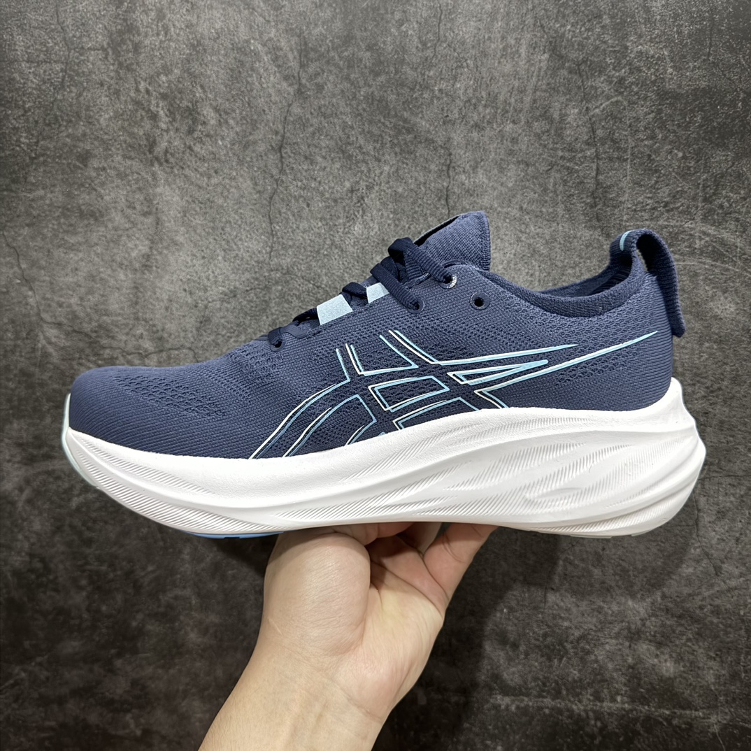 图片[2]-【纯原版本】ASICS Gel-NIMBUS 26 减震支撑耐磨 低帮 跑步鞋n此款新品ASICS Gel-NIMBUS 26 为酷跑推出 鞋面采用轻量透气针织材料制作 平添适脚性 中底使用FF BLAST PLUS ECO环保泡绵材料 增添可持续舒适流畅度  后掌缓震Pure GEL胶材设计 使柔软度增加 大底加宽设计 提升大底的抓地力与耐久度。 尺码：36-45 编码：MZ230250-鞋库