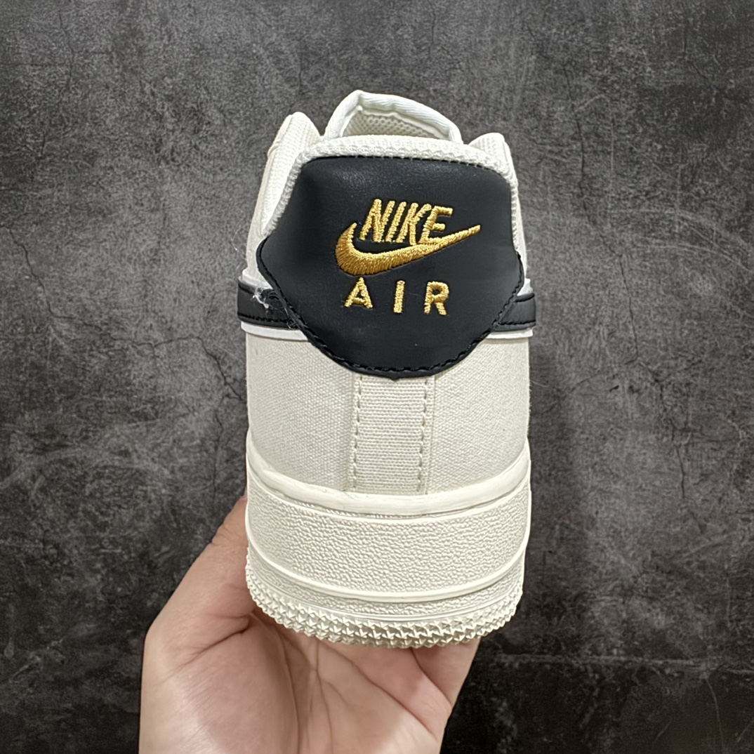 公司级NikeAirForce107黑金布面空军一号低帮休闲板鞋3m炫彩反光进口牛筋布原楦头原纸板纯正空