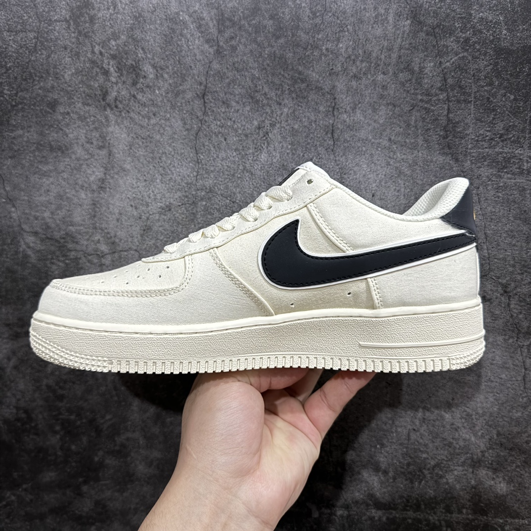 公司级NikeAirForce107黑金布面空军一号低帮休闲板鞋3m炫彩反光进口牛筋布原楦头原纸板纯正空