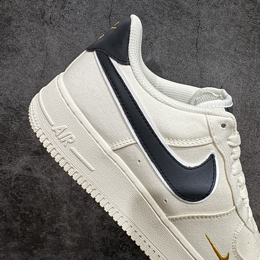 公司级NikeAirForce107黑金布面空军一号低帮休闲板鞋3m炫彩反光进口牛筋布原楦头原纸板纯正空