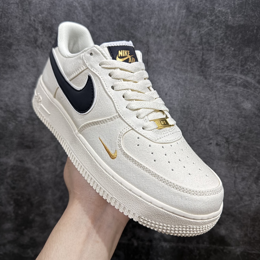 公司级NikeAirForce107黑金布面空军一号低帮休闲板鞋3m炫彩反光进口牛筋布原楦头原纸板纯正空