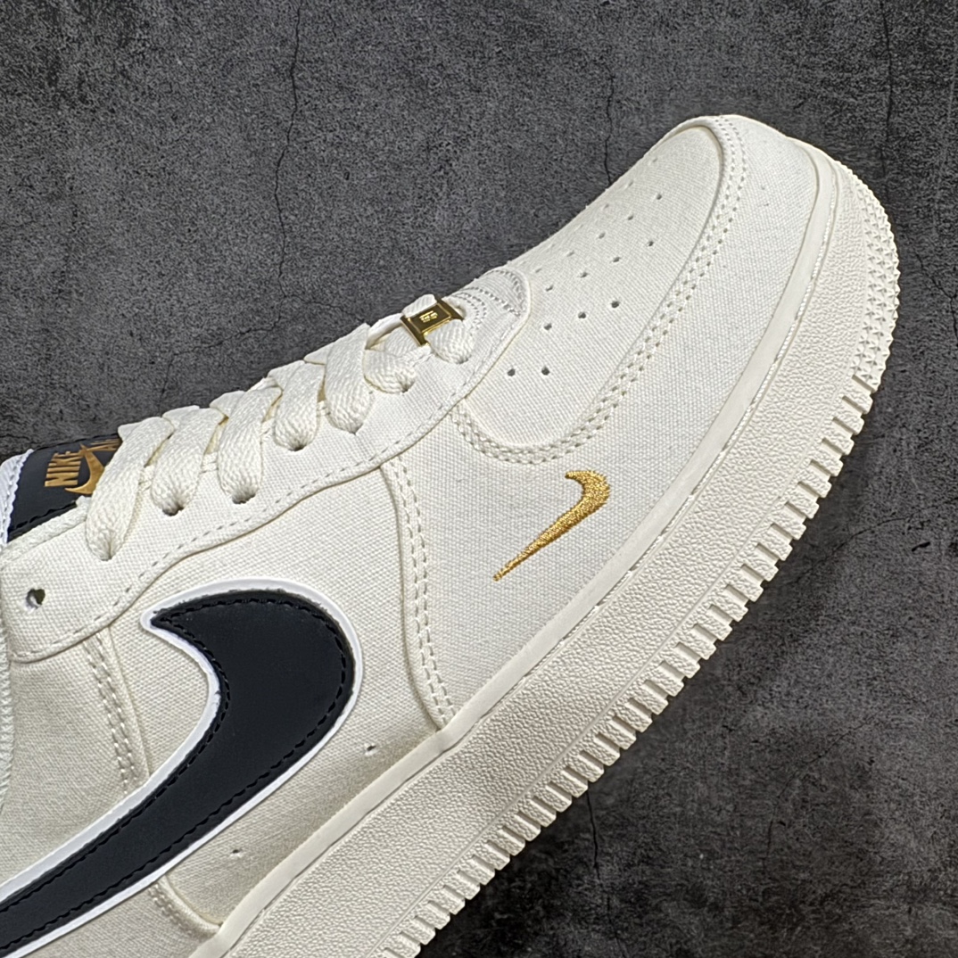 公司级NikeAirForce107黑金布面空军一号低帮休闲板鞋3m炫彩反光进口牛筋布原楦头原纸板纯正空