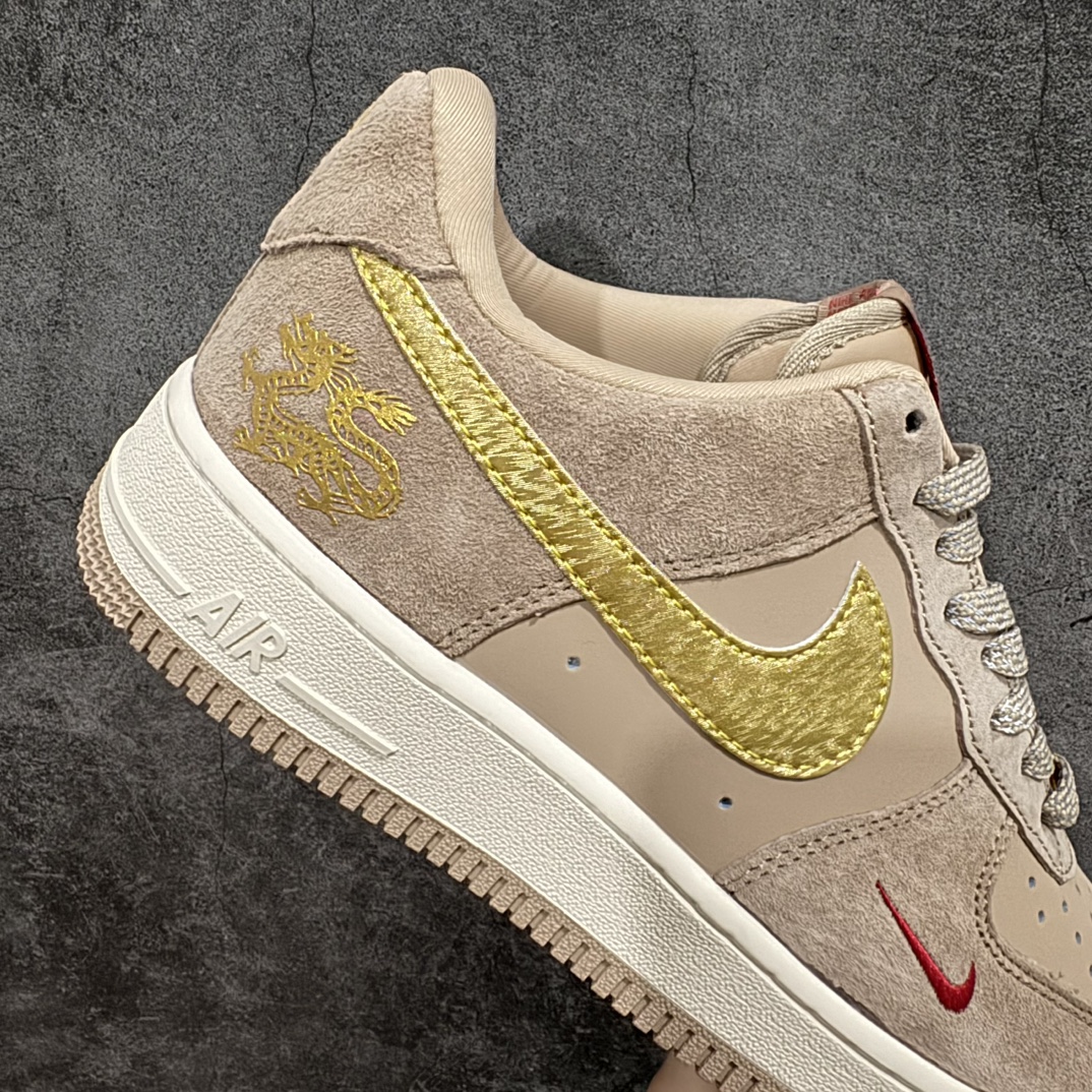 公司级NikeAirForce1Low07龙年限定棕褐金钩低帮休闲运动板鞋原楦头原纸板打造纯正低帮空军版