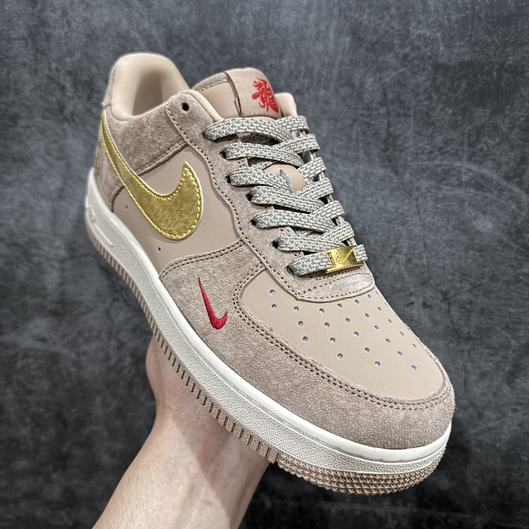 公司级NikeAirForce1Low07龙年限定棕褐金钩低帮休闲运动板鞋原楦头原纸板打造纯正低帮空军版