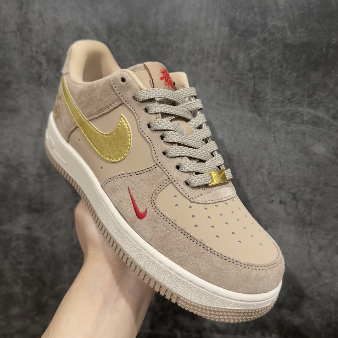 公司级NikeAirForce1Low07龙年限定棕褐金钩低帮休闲运动板鞋原楦头原纸板打造纯正低帮空军版