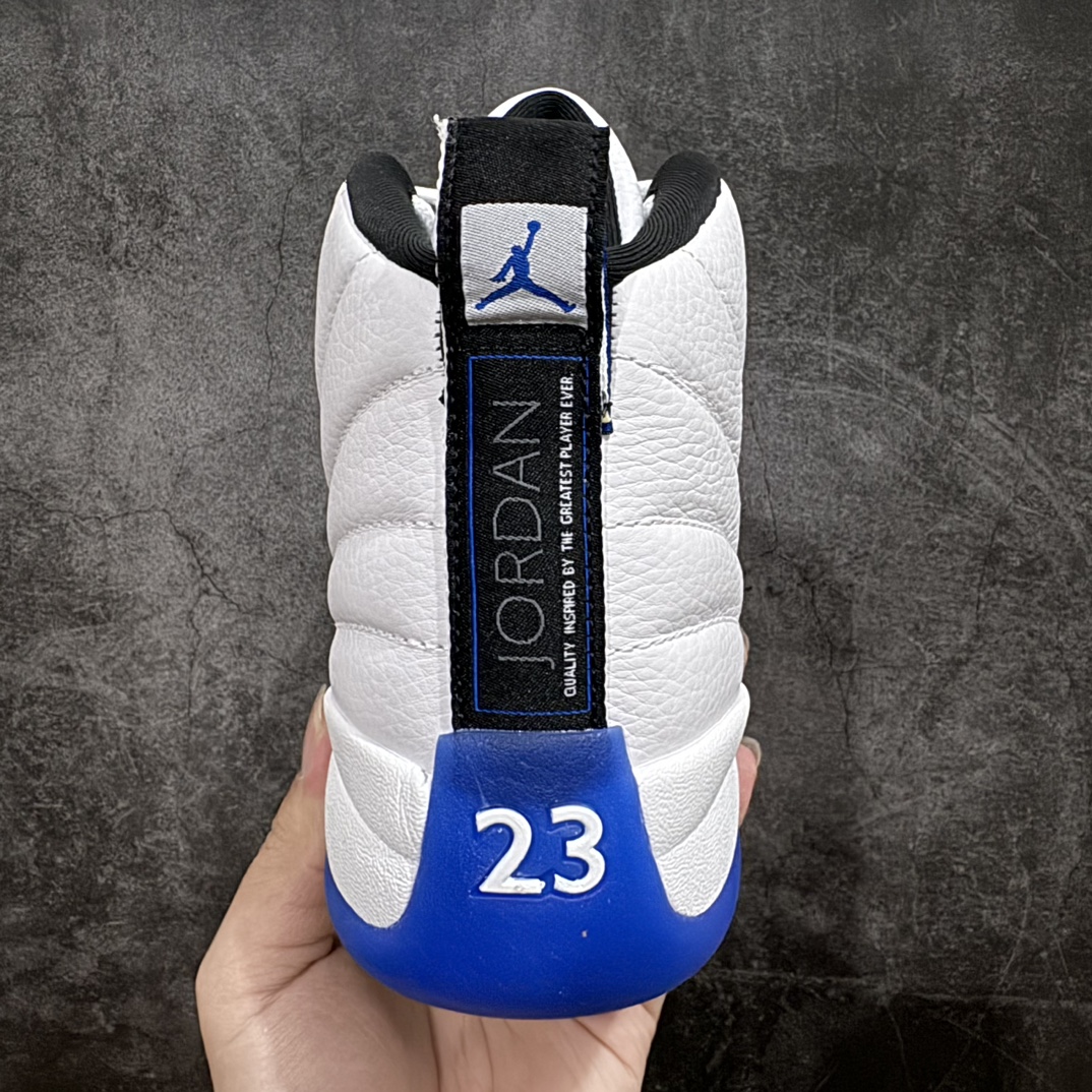 图片[4]-【外贸版】Air Jordan AJ12 Retro 白蓝高帮“Blueberry”CT8013-140n正确版本 原楦原纸板开发原汁原味12代鞋型 进口原厂皮料真碳板 原装材料 原厂定制金属扣 原厂电绣 细节到位nSIZE：40 40.5 41 42 42.5 43 44 44.5 45 45.5 46 47.5 编码：777470500-莆田鞋批发中心