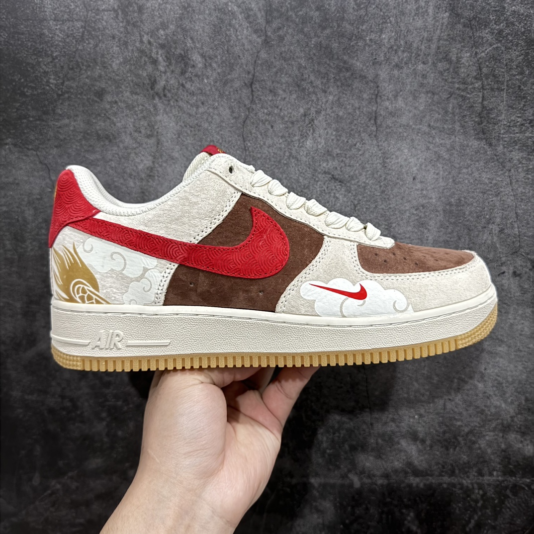 公司级NikeAirForce1Low07龙年限定灰红棕腾云驾雾原楦头原纸板打造纯正低帮空军版型专注外贸