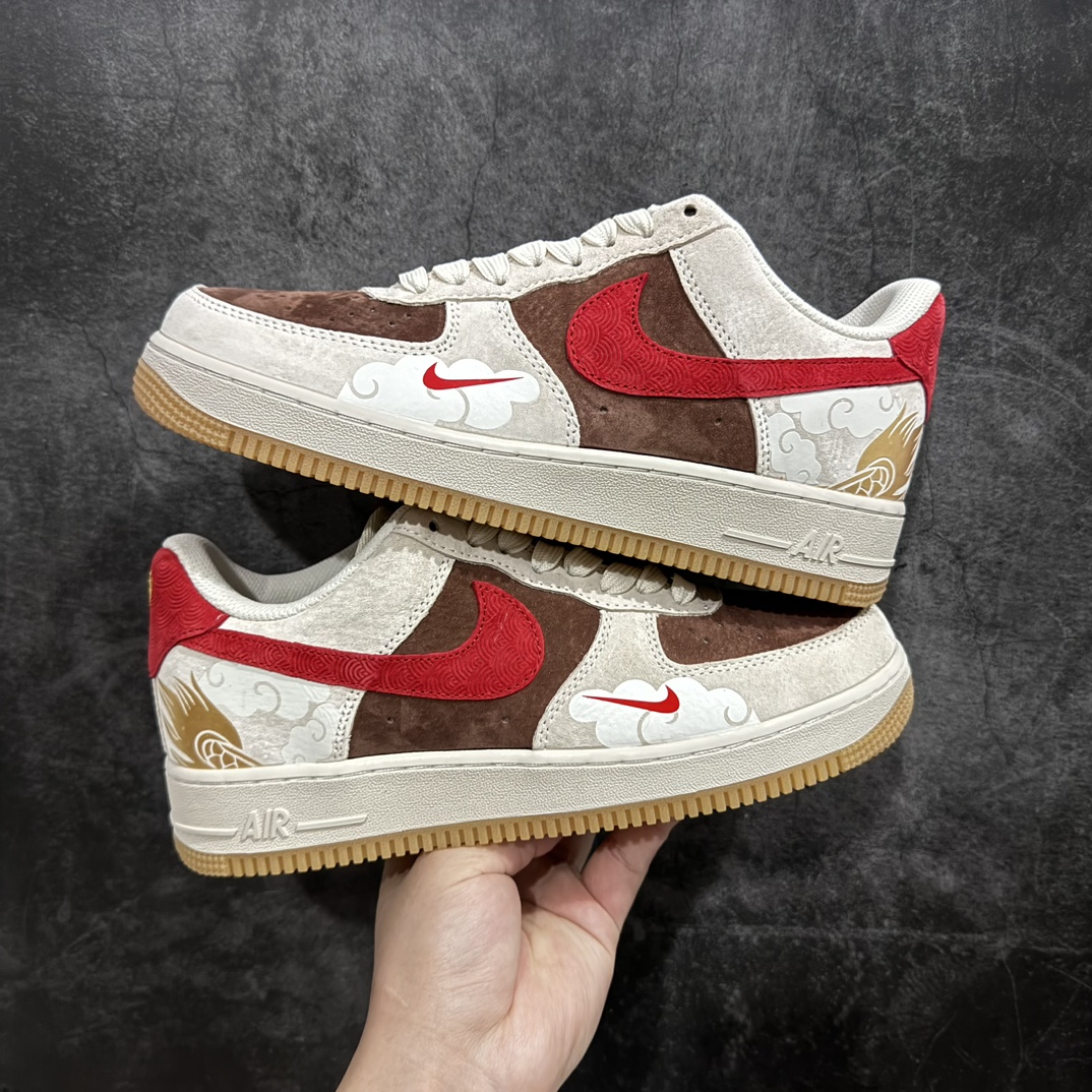 公司级NikeAirForce1Low07龙年限定灰红棕腾云驾雾原楦头原纸板打造纯正低帮空军版型专注外贸