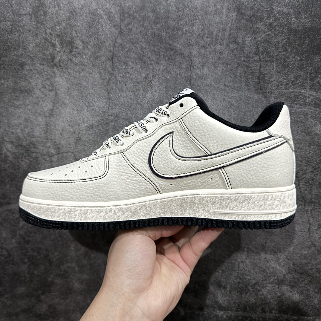 公司级海外限量发售StussyxNikeAirForce1Low斯图西联名米黑反光空军一号低帮休闲板鞋客