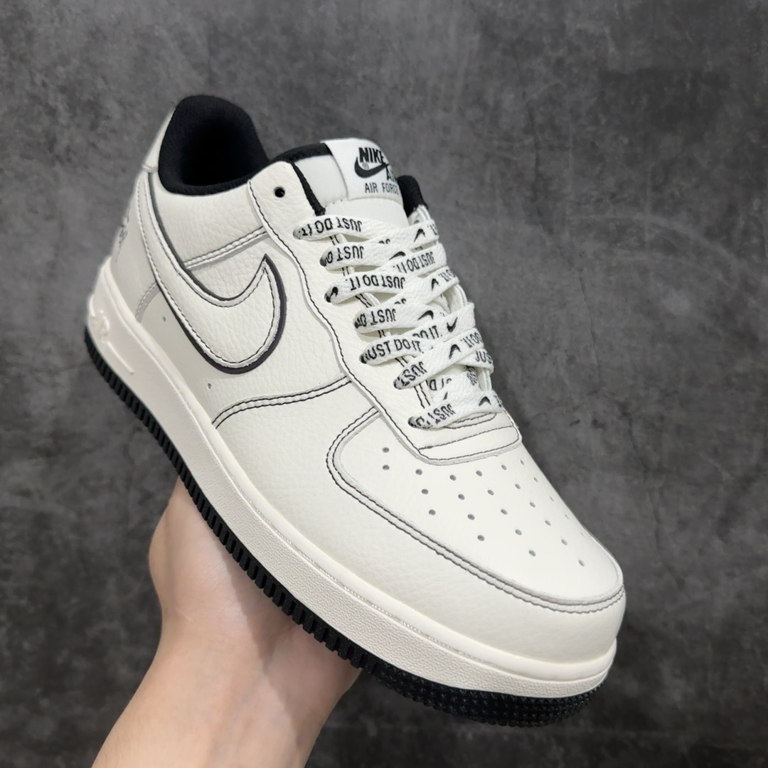 公司级海外限量发售StussyxNikeAirForce1Low斯图西联名米黑反光空军一号低帮休闲板鞋客