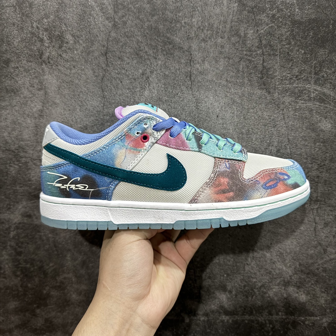 350 【M版】涂鸦艺术大师Futura Laboratories X Nike SB Dunk Low Pro”Bleached Aqua”扣篮滑板板鞋 HF6061-400