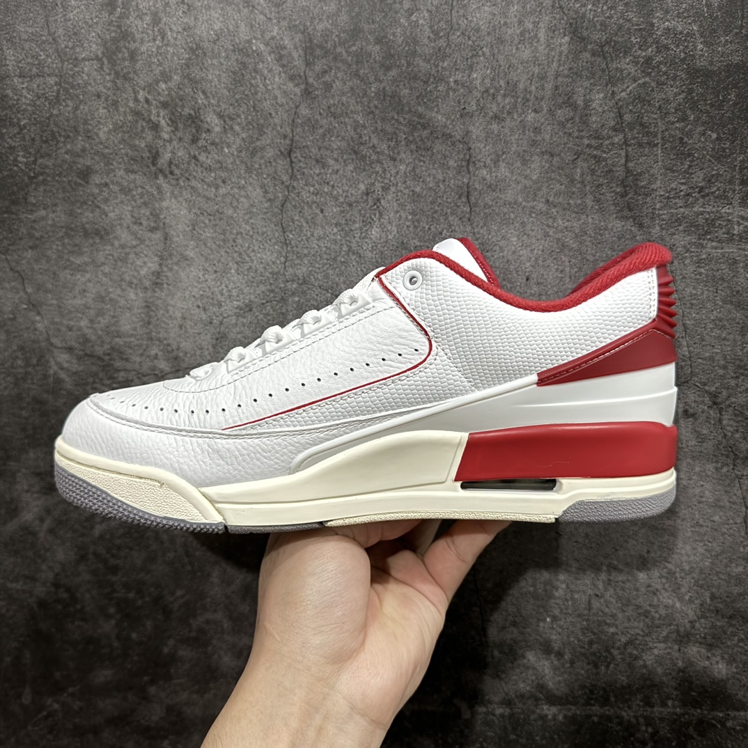 350 【纯原头层版】Air Jordan 2/3 Retro AJ2/3 乔2/3白红色 低帮篮球鞋 FD0383-161