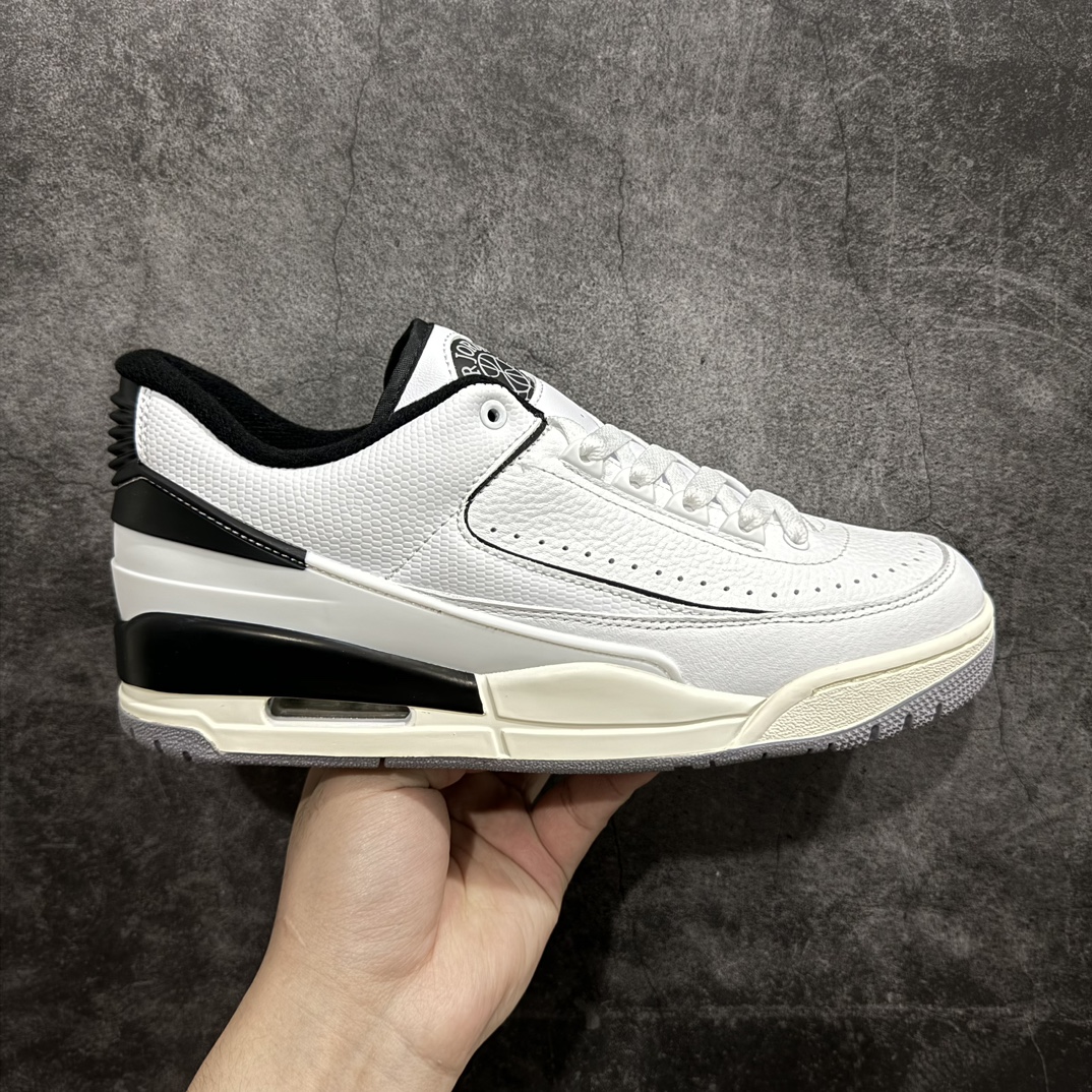 【纯原头层版】Air Jordan 2/3 Retro AJ2/3 乔2/3白黑色 低帮篮球鞋 FD0383-100rnn细节皮料升级 品质更好n采用白色鞋面，融合光滑皮革材料，侧面穿孔设计十分巧妙的增强了透气性。红色装饰 TPU 鞋跟、饰边、Air Jordan 鞋舌品牌、内衬、鞋垫和中底。r 尺码：40 40.5 41 42 42.5 43 44 44.5 45 46 47.5 编码：777380400-莆田鞋批发中心