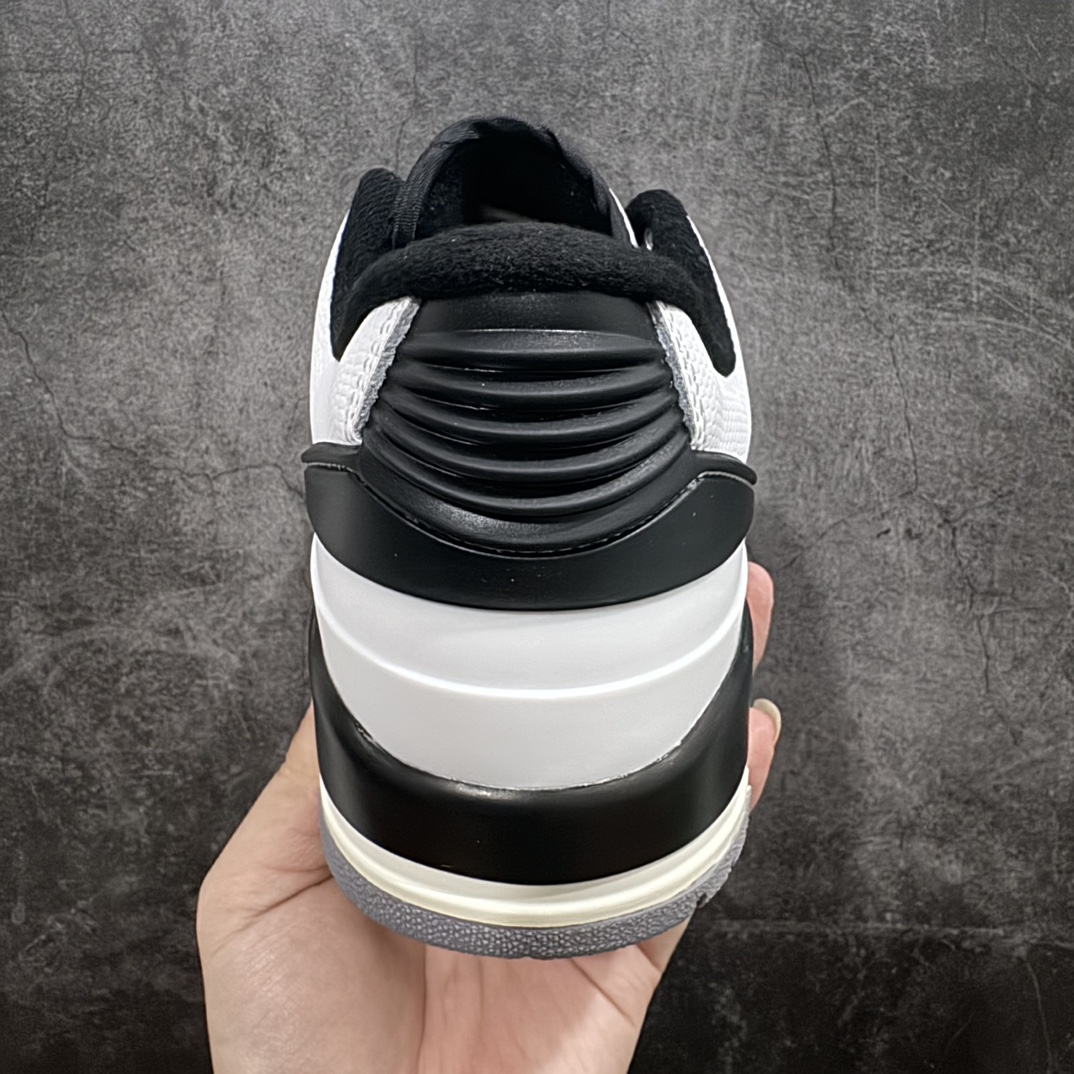 纯原头层版AirJordan2/3RetroAJ2/3乔2/3白黑色低帮篮球鞋FD0383-100细节皮