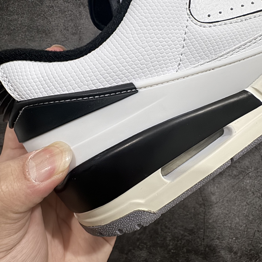 纯原头层版AirJordan2/3RetroAJ2/3乔2/3白黑色低帮篮球鞋FD0383-100细节皮