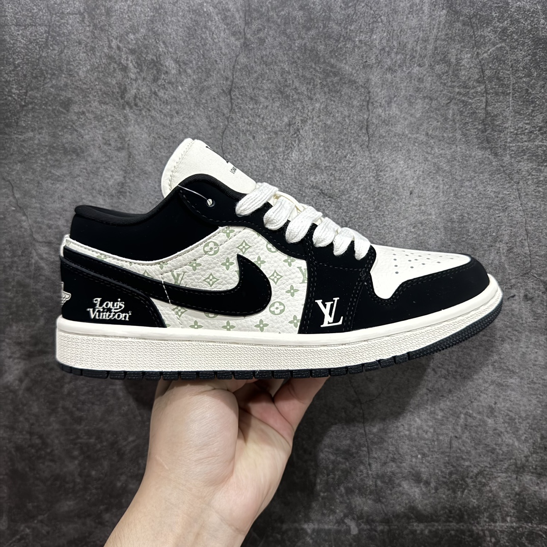 280 【定制版】Air Jordan 1 Low AJ1 乔1 LV联名-黑白熊猫 高端定制低帮文化休闲板鞋 SJ9950-001