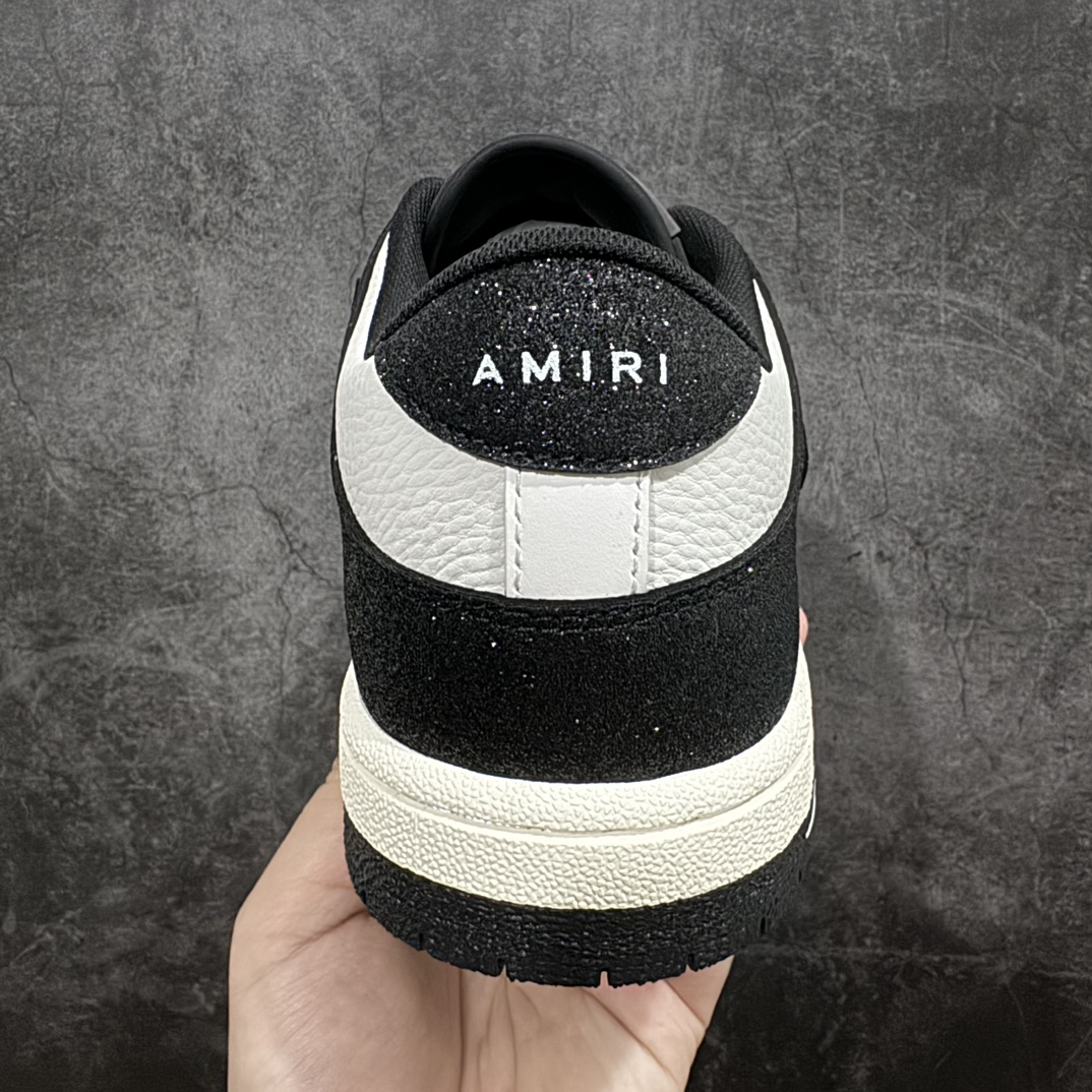 450 【广东纯原版本】Amiri 埃米尔 Skeleton Low-Skel top Sneakers 骨骼系列 低帮休闲板鞋 黑白闪粉 原版一比一开发 大货相似度百分之98起步 全套原版包装已经复刻到缝隙全新订单出货 市售最高版本 外贸 平台高端零售专供品质 原版皮料打造 正确骨头形状 鞋舌外翻细节 头层牛皮双层加厚鞋面 鞋帮侧面骨头采用两张牛皮贴合处理 立体感更好 皮料切口均油边处理 定制金属LOGO铭牌及吊牌 及其复杂的工艺已经完全攻克 可对比市面任何版本 尺码：36 37 38 39 40 41 42 43 44 45 编码：HH480500