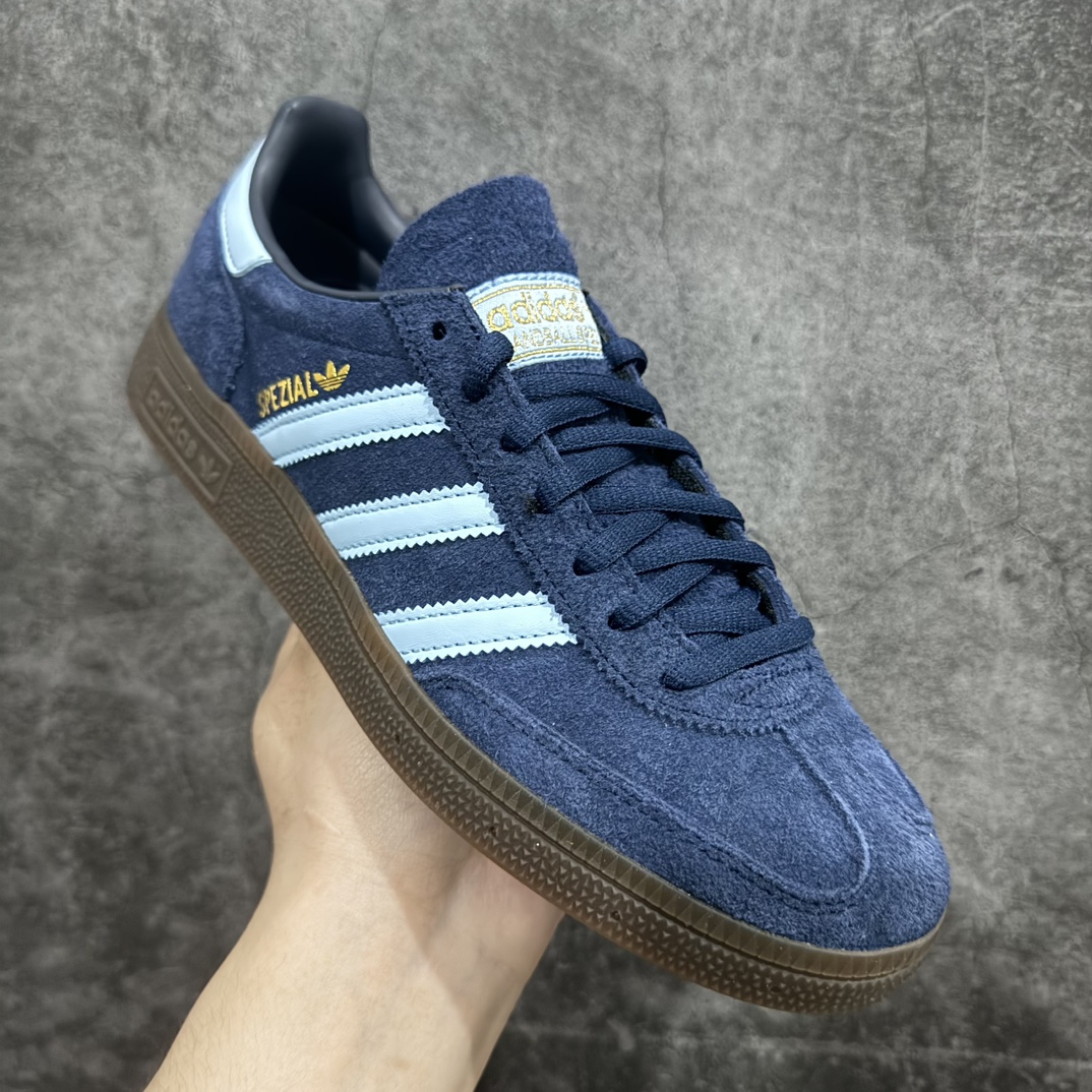 210 【Top纯原版】Adidas Handball Spezial 阿迪达斯经典款反毛皮复古休闲板鞋 深蓝生胶BD7633