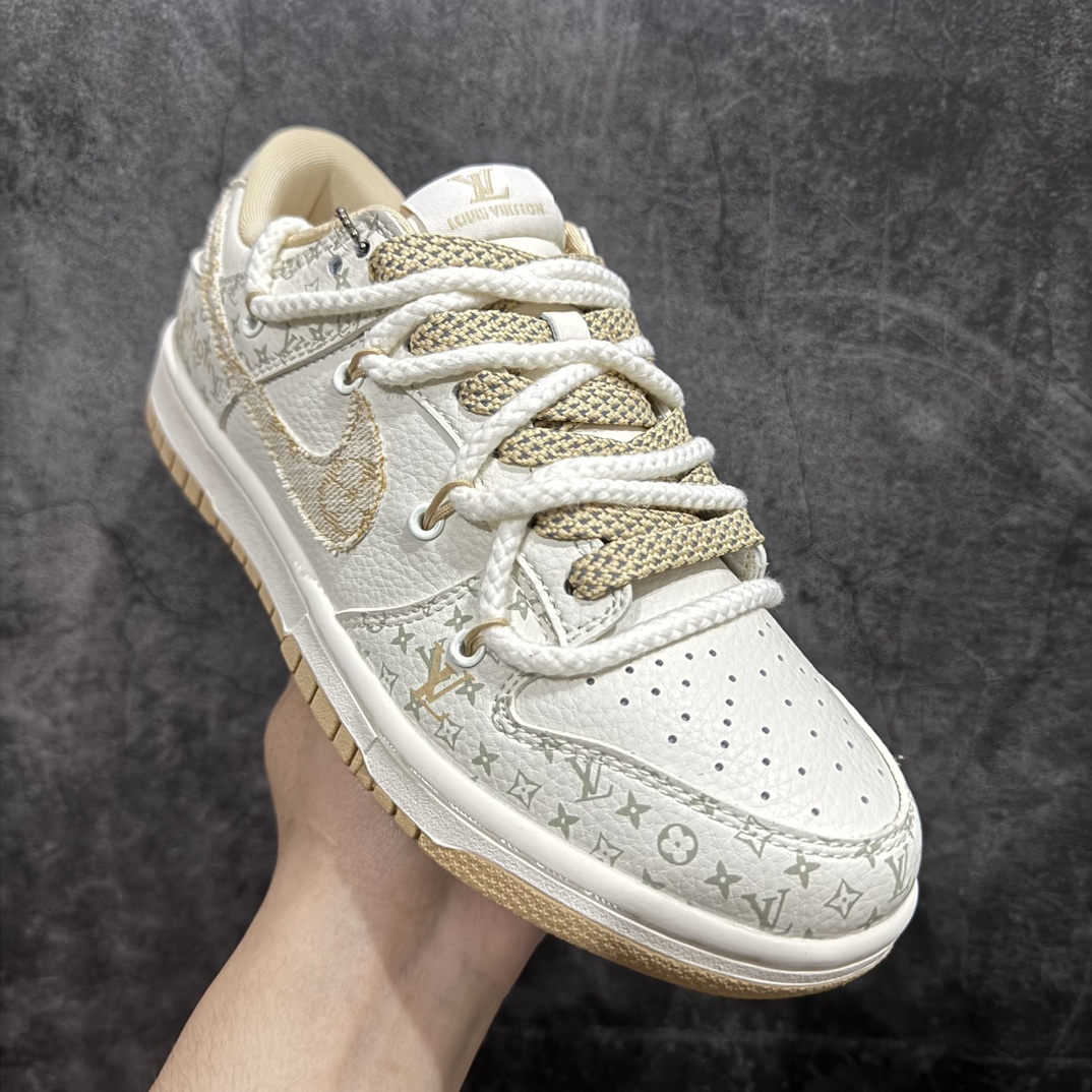 300 【定制版】NK SB Dunk Low LV联名-绑带米黄勾 板鞋 SJ2068-250