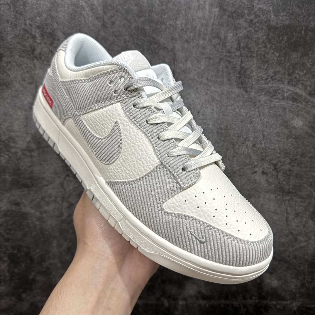 280 【定制版】Nk SB Dunk Low Supreme联名-织布米灰勾 周年高端定制 低帮休闲板鞋 FC1688-143