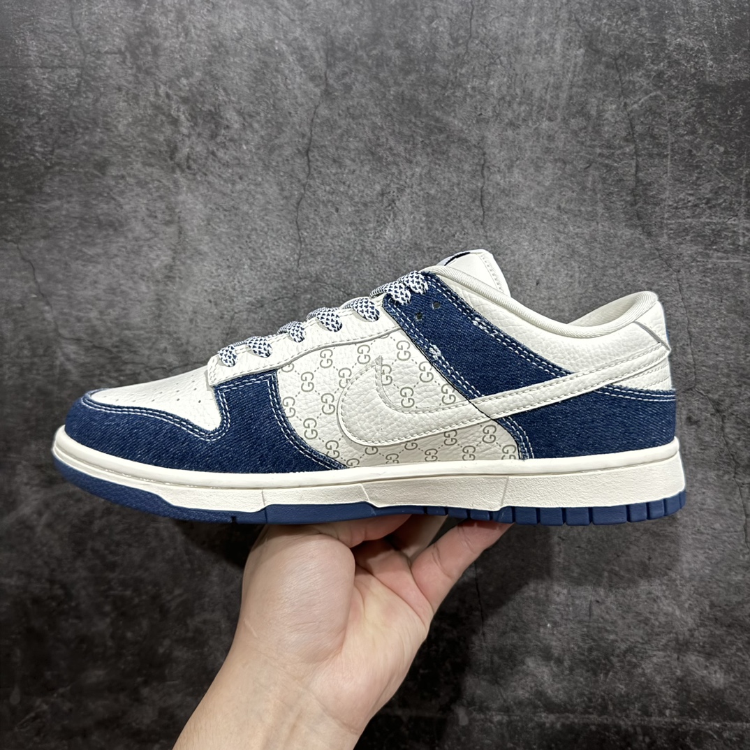 280 【定制版】Nk SB Dunk Low 古驰联名-牛仔米蓝勾 周年高端定制 低帮休闲板鞋 FC1688-141