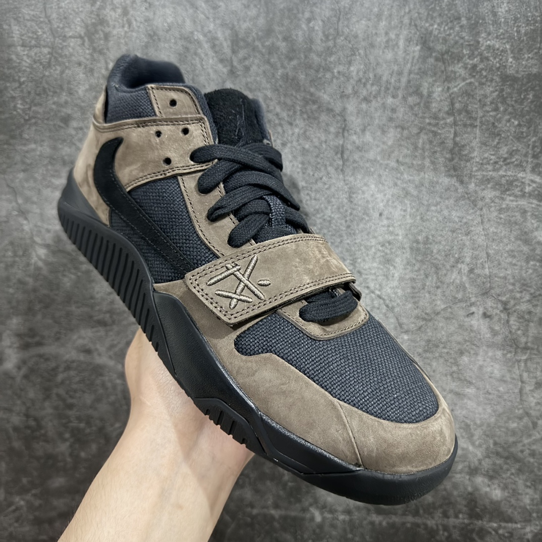 450 【GX纯原】Travis Scott x Jordan AJ Cut The Check TS倒钩联名魔术贴篮球鞋 黑棕 FZ8117-204