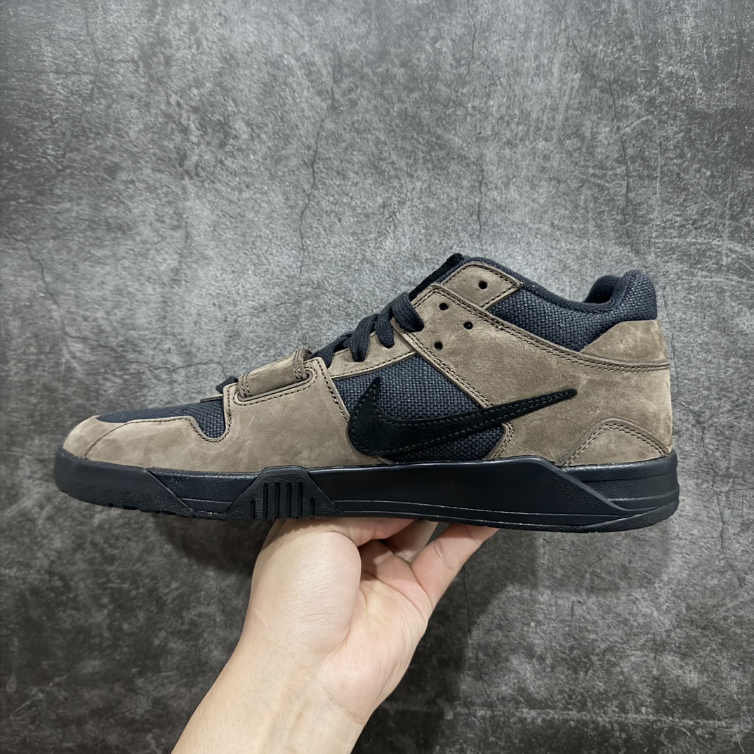 450 【GX纯原】Travis Scott x Jordan AJ Cut The Check TS倒钩联名魔术贴篮球鞋 黑棕 FZ8117-204